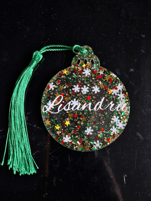 Boule plate Noël - Prénom à personnaliser 