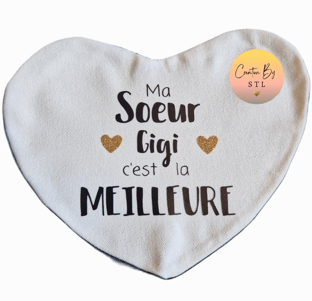 Pochette coeur - Prénom à personnaliser 
